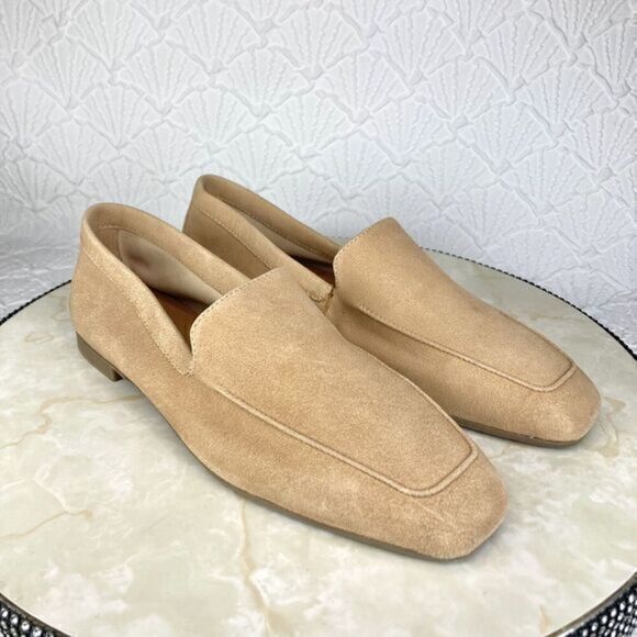 Aquatalia Loafers Flats Womens Size 8.5 Sand Camel Waterproof Suede Slip On NWOB - Picture 2 of 15